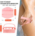 Silicone Body Scrubber with Handle - Exfoliating Shower Brush for Men & Women, Travel-Friendly & Quick-Dry, Soft Silicone Loofah Alternative for