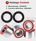 6PCS Wheel Bearings Kit & Front Wheel Shaft Seal for Can-Am Defender/Commander/Maverick/Outlander/Renegade Replaces # 293350040, 705400088,