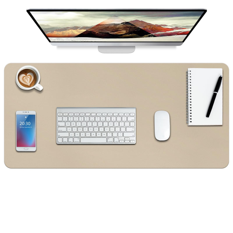 Boutilon Leather Desk Pad Protector,Non-Slip Mouse Pad,Laptop Desk Pad,Office Mouse Mat,Waterproof Leather Desk Blotter,Desk Writing Pad for