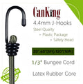 CanKing Bungee Cords 20 Inch Elastic Rope with Hooks Olive Green 2P | Versatile heavy-duty bungee cords with durable hooks for camping, travel,