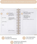 ZICOTO Aesthetic Daily Planner And Notebook With Hourly Schedule - Beautiful Spiral To do List Notepad For Work/Home to Organize Tasks And