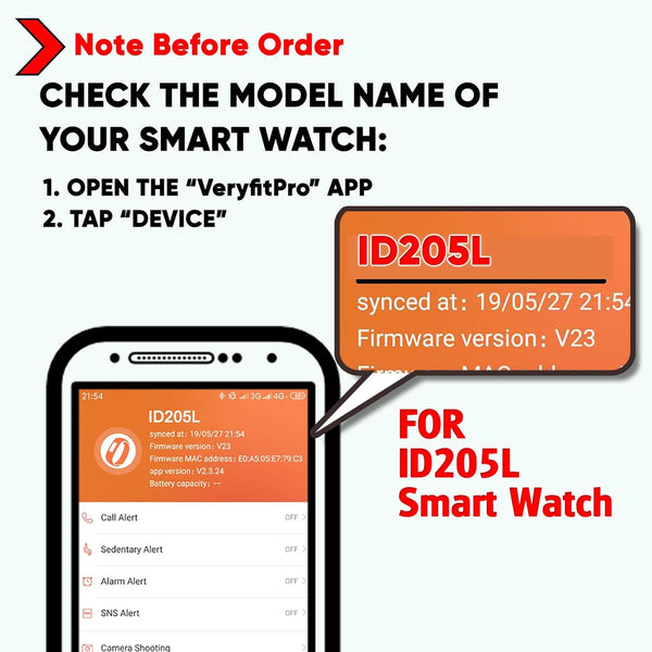 ZURURU Soft Silicone Smart Watch Replacement Bands Straps 19Mm for Veryfitpro ID205L Fitness Watch Black