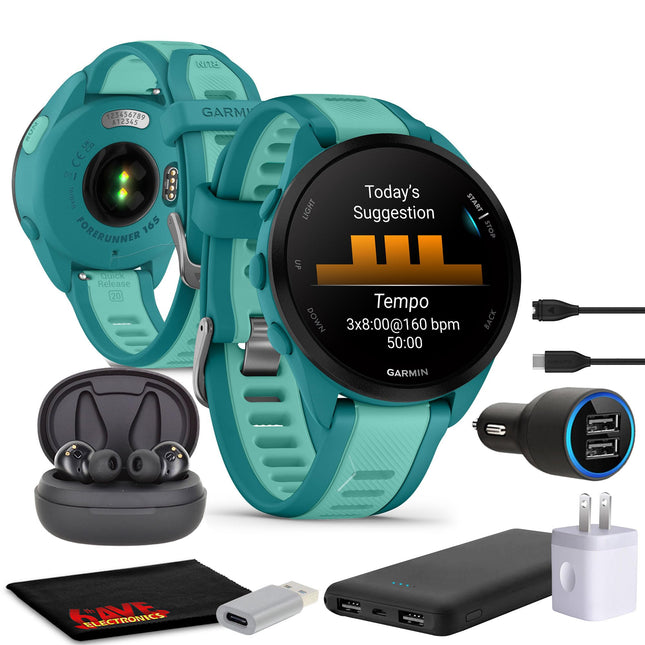 Garmin Forerunner 165 Music GPS Running Smartwatch, Fitness Tracker Smart Watch for Women and Men Bundle with Accessorie