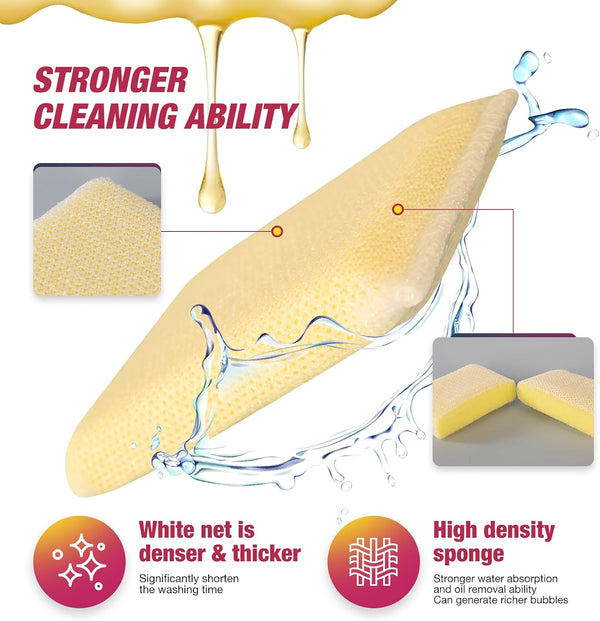 Kitchen Sponges All-Purpose Sponges Dish Sponge，Multipurpose Cleaning Sponge Non Scratch Kitchen Sponge Cleaning Mat Used for Cleaning Kitchen