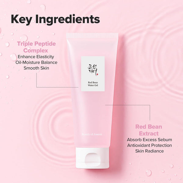 Beauty of Joseon Red Bean Water Gel Hydrating Peptide Hydro Boost Moisturizer for Acne Prone Dry Skin, Korean Skin Care for Men and Women, 100ml,