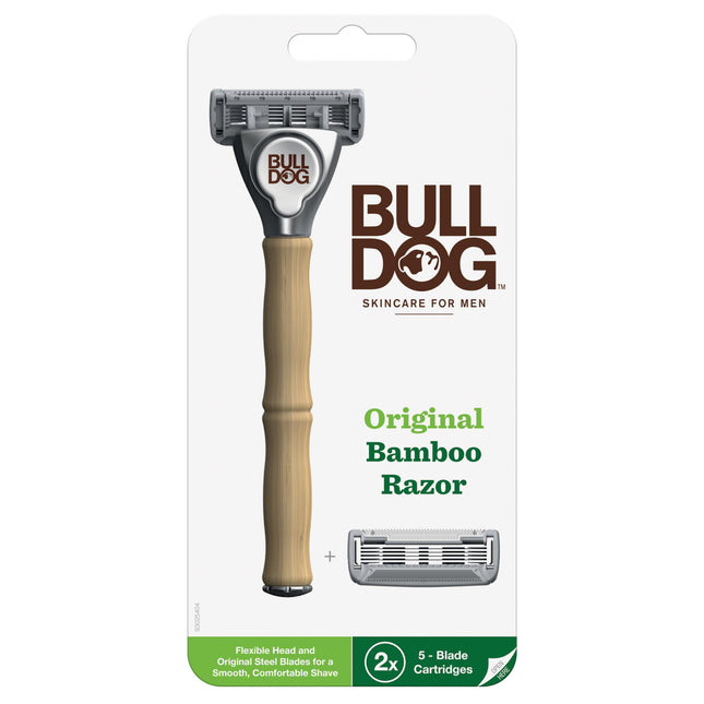 Bulldog Mens Skincare and Grooming Original Bamboo Razors for Men with a Natural