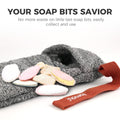 ZOMCHI Soap Saver Bags for Bar Soap, 2 Pack, Deep Texture Grey | Nylon Mesh Helps Create Rich Lather, Hanging Loop, Quick Drying Design, Roomy
