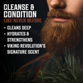Viking Revolution Beard Wash & Beard Conditioner Set with Argan & Jojoba Oils - Softens and Strengthens - Natural Sandalwood Scent - Beard Shampoo