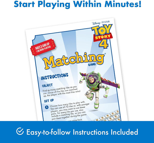 Wonder Forge Toy Story 4 Matching Game | Build Focus and Memory with Woody, Buzz, and Beloved Pixar Characters | Fun and Engaging Activity for