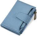 Small Wallet Women RFID Blocking Soft Leather Bifold Compact Card Holder Wallet for Women with Zipper Coin Pocket 4 ID Window