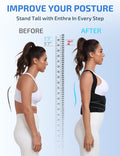 Posture Corrector for Women and Men with Bionic System, Precise Full Back Support Back Brace for Upper and Lower Back Pain Relief with Two 3D Pads