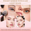 Kakuje Compact Mirror, 1X/3X Magnification LED Pocket Mirror with Nternal BIattery, Mini Mirror for Purse, Pocket,Travel and Present (Pink)