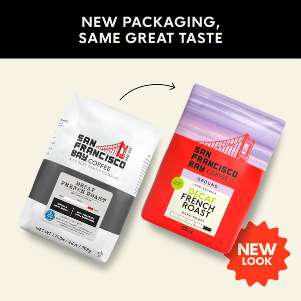 San Francisco Bay Decaf Ground Coffee, Decaf French Roast (28 oz Bag), Dark Roast Coffee, Swiss Water Process Decaf French Roast 28 Ounce (Pack of 1)