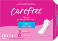 Carefree Panty Liners for Women, Regular, Unwrapped, Unscented, 120ct 120 Count (Pack of 1)