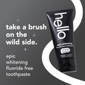 Hello Epic Whitening Charcoal Fluoride Free Toothpaste, Activated Charcoal Toothpaste with Coconut Oil, Whitens Teeth Naturally, SLS Free, Fresh