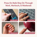 Glamnetic Press On Nails - French Peach | Super Short Round Fake Nails with Pastel Peach French Tips and Glossy Finish, Salon Quality | 15 Sizes -