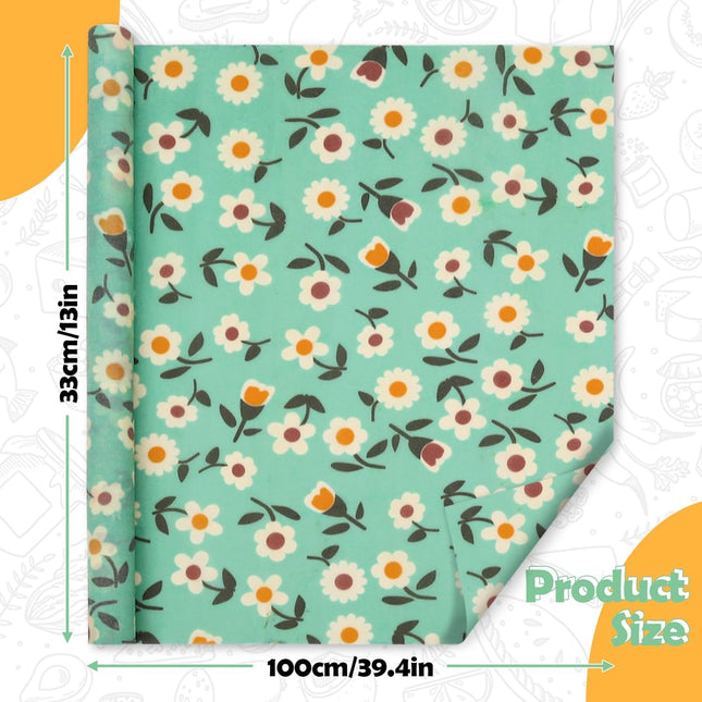 Beeswax Wraps for Food, Large 39.4'' X 13'', Reusable Beeswax Paper Roll for Bre