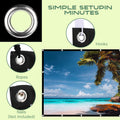 AAJK Outdoor Projector Screen 150 inch, Washable Projector Screen 16:9 Foldable Anti-Crease Portable Projector Movies Screen for Home Theater