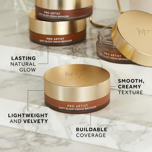 No7 Pro Artist Soft Glow Cream Bronzer - Blendable Cream Makeup with a Lightweight Formula - Customizable Face Makeup for a Natural, Sun-Kissed