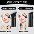 Retractable Kabuki Brush, Travel Powder Face Makeup Brushes | Portable Flawless Makeup Brush for Foundation, Blush, Bronzer, Buffing, Cruelty Free