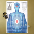 Paper Targets for Shooting Range - 25 x 38 in, 50 Pack, 2 Human Silhouette Designs - Realistic X-Ray Skeleton Anatomy with Red Scoring Marks -