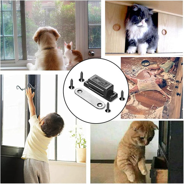 12Pack Magnetic Door Catch - 15lb High Magnetic Plastic Heavy Duty Latch for Kitchen Bathroom Cupboard Wardrobe Closet Closures Cabinet Door