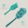Evmliy Back Scrubber for Shower, Loofah Sponge Brush Exfoliating Body, Long Handle Scrub Brush for Shower with Loofah on a Stick for Back Use,