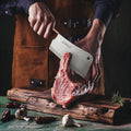 Juvale Meat Cleaver - 8-Inch Stainless Steel Blade, Wood Handle - Heavy-Duty Butcher Knife & Bone Cleaver for Beef Brisket, Meat Cutting &