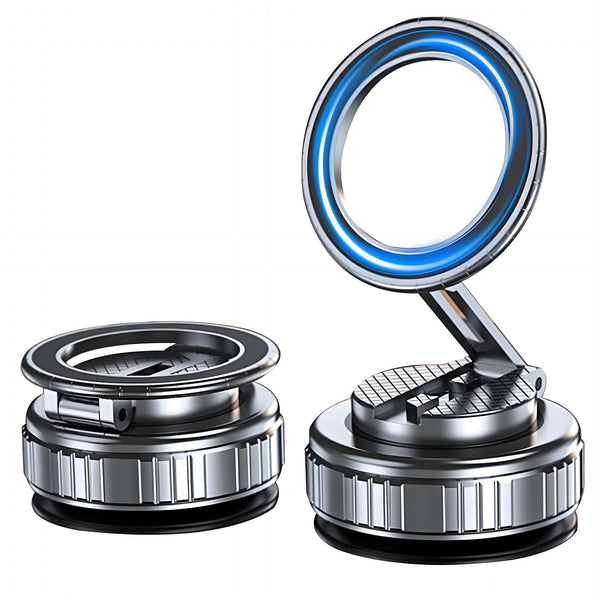 Car Phone Mount for Magsafe, 360 Degree Rotation Dashboard Vacuum Magnetic Phone Holder, Foldable Suction Cup Car Phone Mount for All Smart Phone