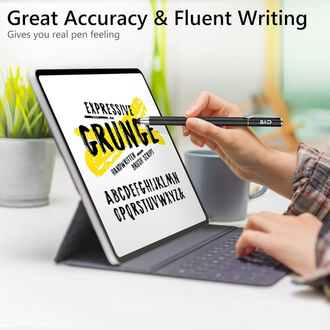 (2 Pcs)[0.18-inch Fine Tip ] Stylus Touch Screen Pens 5.5" L Perfect for Drawing Writing Gaming Compatiable with Apple iPad iPhone Samsung Tablets