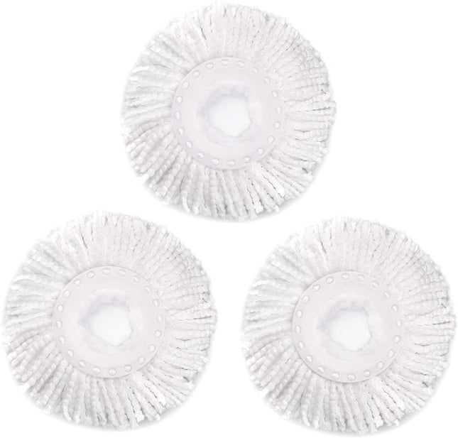 3 Pack Spin Mop Replacement Head for Hurrica, Mopnad, Cassabel and Other 360 Spin Mop Systems, Microfiber Spin Mop Refil