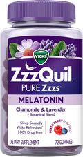 ZzzQuil, Pure Zzzs Melatonin Gummies, Sleep Aid, Melatonin 2mg, with Chamomile and Lavender, Melatonin Sleep Gummies, Sleep Aids for Adults,