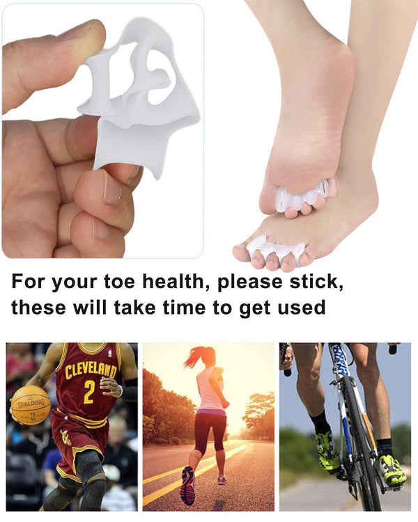 2Pairs Toe Separators Toe Spacers for Women Men to Correct Bunion, Relieve Feet Pain, Foot Alignment, Toe Straighteners for Hammertoes, Plantar