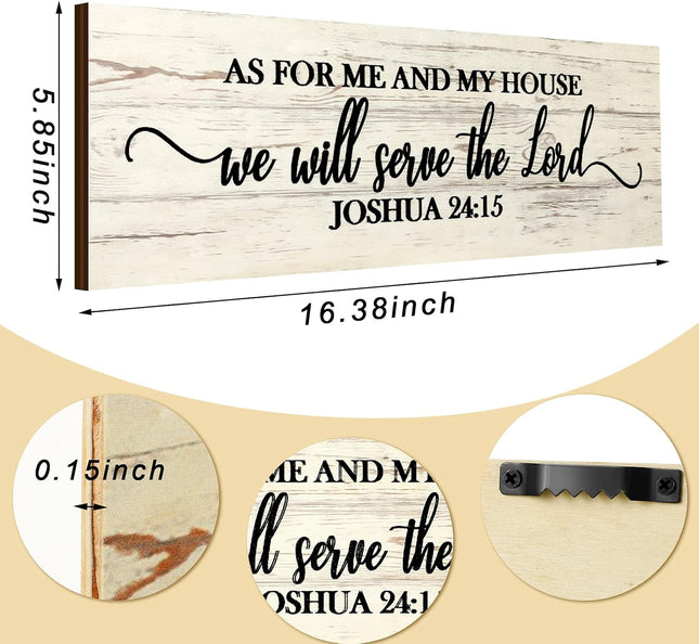 Jetec Bible Verse Scripture Wall Signs, as for Me and My House We Will Serve the