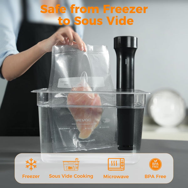 Wevac Vacuum Sealer Bags 11X50 Rolls 2 Pack for Food Saver, Seal a Meal, Weston. Commercial Grade, BPA Free, Heavy Duty, Great for Vac Storage,