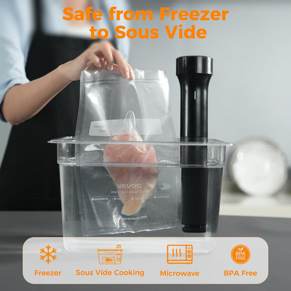 Wevac Vacuum Sealer Bags 8x50 Rolls 2 pack for Food Saver, Seal a Meal, Weston. Commercial Grade, BPA Free, Heavy Duty, Great for vac storage,