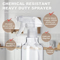 Plastic Spray Bottles (2-Pack, 16.9 Oz) Heavy Duty Spraying, Mist & Stream Clear, 2-Pack