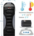 0 Degree Winter Sleeping Bags for Adults Camping (450GSM) - Temp Range (5F–32F) Portable Waterproof Compression Sack- Camping Sleeping Bags for