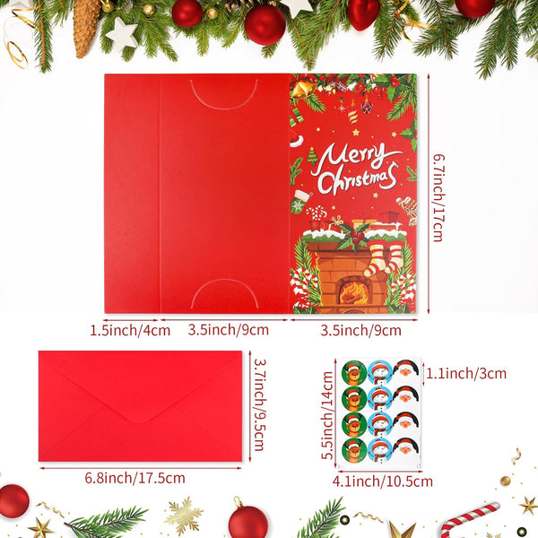 24 Pack Christmas Money Holders for Cash Christmas Money Holder for Cash Gifts with Envelopes for Cash Xmas Decoration, Holiday, and New Year Cash