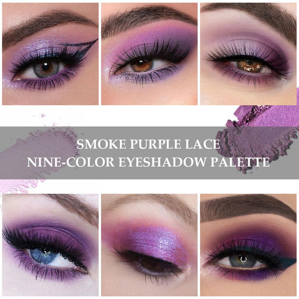 SUAKE Purple Eyeshadow Palette for Eye Makeup,High Pigmented Silver White Tan Grape Brown Color Light Violet Eye Shadow Primers, Matte Shimmer