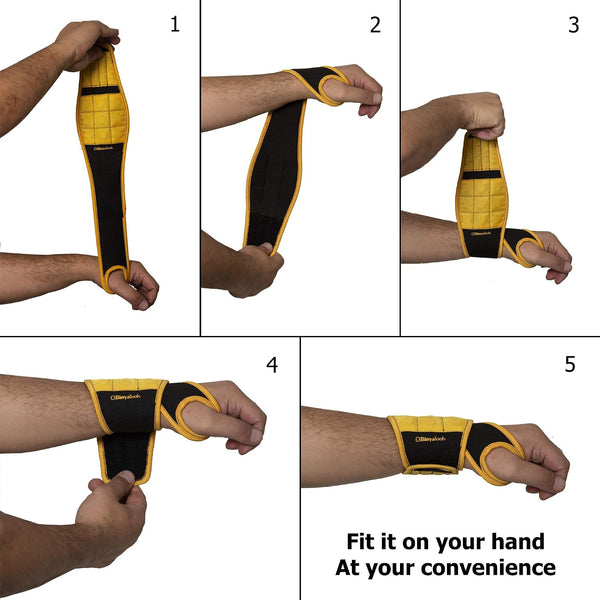 BINYATOOLS Magnetic Wristband for Tools Gift for Him Magnet Screw Holder Wrist Support Keeps Screws Nails, Drill Bits Handy Unique Tool Gadgets