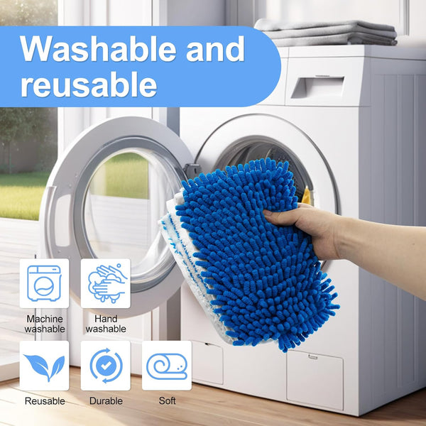3 Pack Mop Heads Replacements Compatible for Ocedar Dual-Action Microfiber Flip Mop, Double Sided Mop Replace Head Mop Refills with Microfiber &