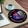 Gctriki Dumpster on Fire Mouse Pad, Purple Small Mouse Pads for Desk | Stitched Edge, Non-Slip Rubber Base, Funny Round Mousepad For Laptop