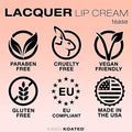 Kandi Koated Lacquer Illuminating Lip Cream [Tease] Creamy Lip Gloss | Natural Colors, Moisturizing Lip Lacquer, Paraben-Free, Cruelty-Free |