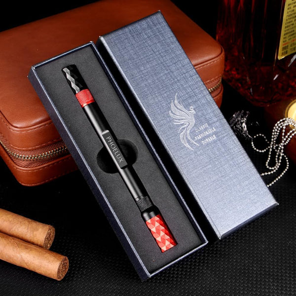 Cigar Punch Multitool 4-in-1 Cigar Draw Enhancer Tool, Twin Needle, Retractable and Screw Out Cigar Double End Punch-2 Size Blades Cigar Hole