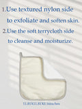 3 Pack Exfoliating Wash Cloth Face and Body Wash Bath Scrub Soft Weave Bath Towel Massage Cloth for Women and Man Two Sides