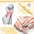 18 Pcs 3 Styles Magnetic Necklace Clasps and Closures, Rose Round Cylindrical Jewelry Magnetic Clasp Connector Locking Magnetic Clasp Bracelet