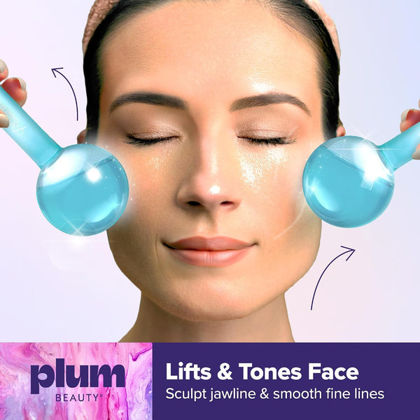 Plum Beauty Facial Cooling Globes, Cool Massage Tools for Reduces Puffiness | Cool Massage Tools for Refreshing Skincare Routine, Enhances Self
