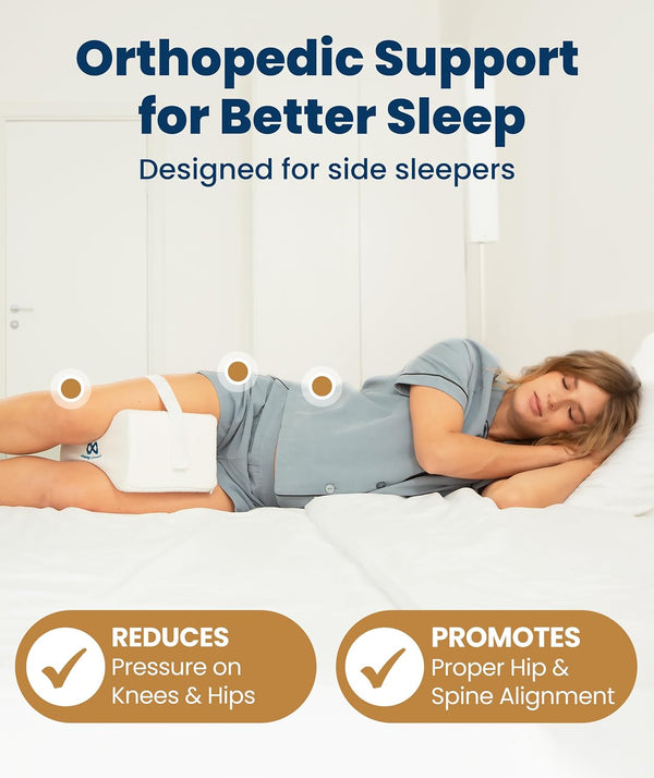 Everlasting Comfort Memory Foam Leg & Knee Pillow for Side Sleepers - FSA/HSA Eligible Sciatica Pain Relief Leg Pillow for Side Sleeping -
