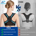 JMPOSE Back Posture Corrector for Women: Adjustable Shoulder Posture Brace Straightener Pain Relief (Black S/M)
